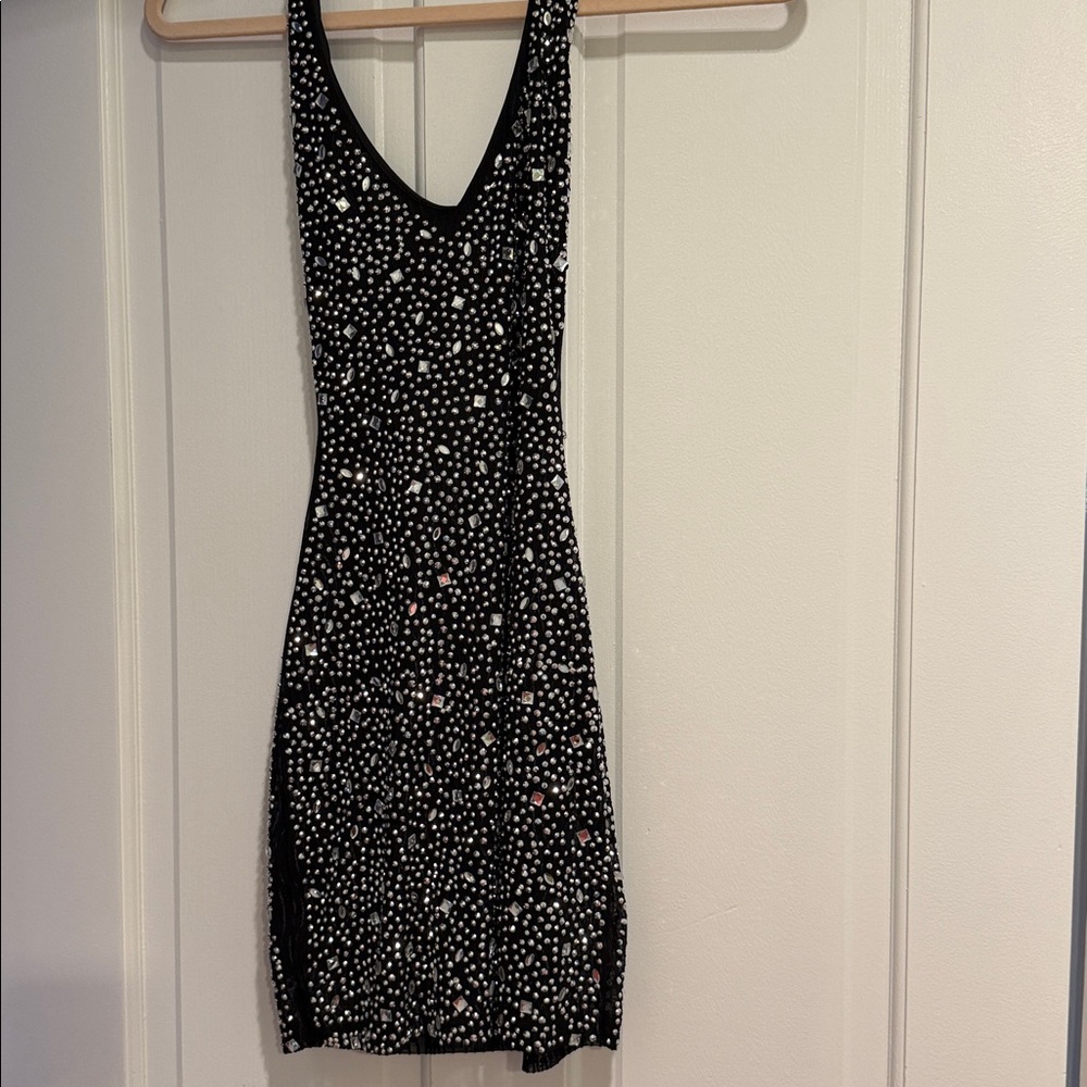Sexy Black and White Polka Dot Dress
